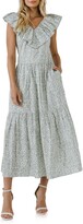 Thumbnail for your product : ENGLISH FACTORY Floral Ruffle Tiered Midi Dress