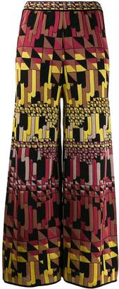 M Missoni patterned palazzo trousers