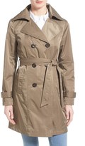 Thumbnail for your product : Ellen Tracy Techno Double Breasted Trench Coat