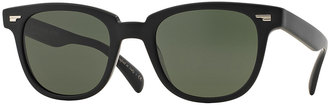 Oliver Peoples Masek 51 Semi-Matte Acetate Sunglasses, Black