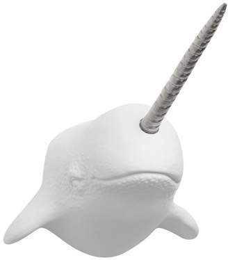 White Faux Taxidermy Faux Resin Narwhal Head Wall Mount