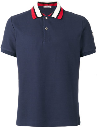 Moncler striped collar polo shirt - men - Cotton - L