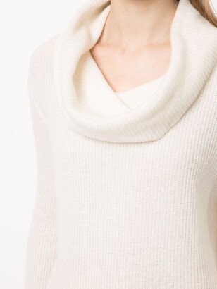 Sally LaPointe Cowl-Neck Ribbed Jumper