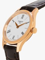 Thumbnail for your product : Tissot T0630093601800 Women's T-Classic Tradition 5.5 Leather Strap Watch, Brown/Gold