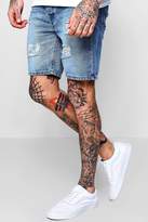 Thumbnail for your product : boohoo Slim Fit Denim Short With Rips