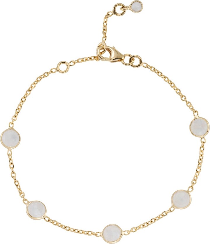 Auree Jewellery Gold / White Antibes Moonstone & Gold Vermeil Bracelet
