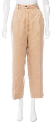 Trussardi Linen-Blend High-Rise Pants w/ Tags