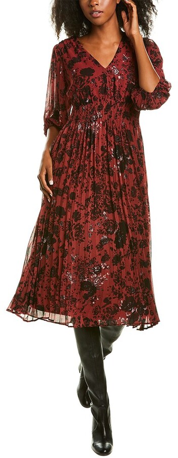 Taylor Pleated Midi Dress - ShopStyle