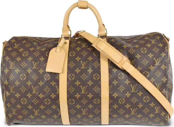Louis Vuitton Monogram Keepall Bandouliere 55 Brown Travel Bag (Pre-Owned)  - ShopStyle