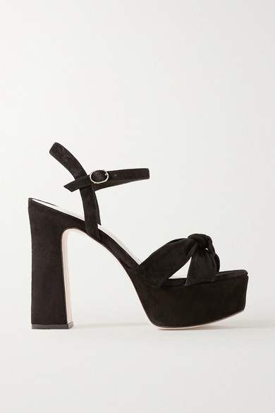 black suede flatform sandals