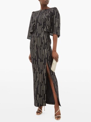 Adriana Iglesias Taylor Lame-striped Silk-blend Dress - Black Gold