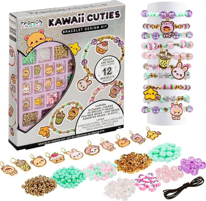 Fashion Angels Bracelet Design Kit, Kawaii Cuties, DIY Elastic String Jewelry