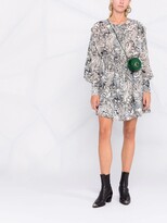 Thumbnail for your product : IRO Graphic-Print Long-Sleeve Silk Dress