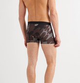 Thumbnail for your product : Tom Ford Camouflage-Print Stretch-Cotton Jersey Boxer Briefs - Men - Brown