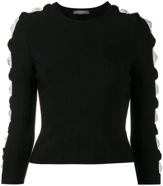 Alexander McQueen ribbed cut-out sleeve jumper