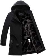 Thumbnail for your product : Liveinu Men's Winter Wool Blend Pea Coat Hood Jacket L