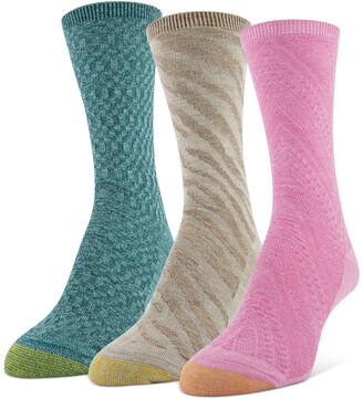 Gold Toe Women's 3-Pk. Texture Crew Socks