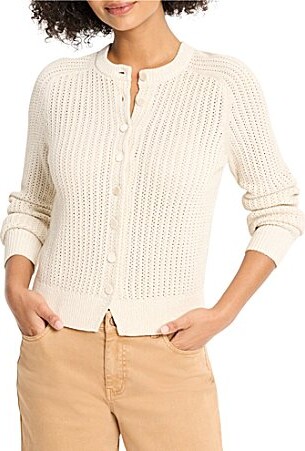 Nic+Zoe NIC ZOE Party Cardy Round Neck long Sleeve Button Front Cardigan