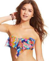 Thumbnail for your product : Raisins Tropical-Print Flounce Bikini Top