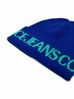 Thumbnail for your product : Versace Jeans Couture Logo-Print Ribbed-Knit Beanie