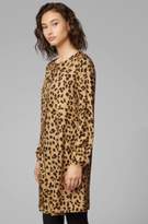 Thumbnail for your product : BOSS Long-sleeved tunic dress in printed twill with silk