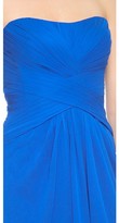 Thumbnail for your product : Monique Lhuillier Strapless Draped Gown with Front Slit