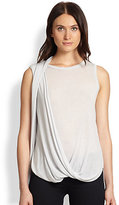 Thumbnail for your product : Halston Sleeveless Draped-Front Top