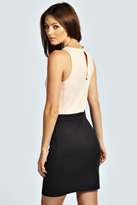 Thumbnail for your product : boohoo Cara Contrast Top Velvet Applique Detail Dress