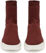 Thumbnail for your product : Stella McCartney Loop Stretch Knit Sock Trainers - Womens - Burgundy