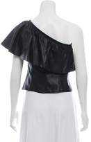 Thumbnail for your product : A.L.C. Leather Off- Shoulder Top w/ Tags