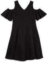 Thumbnail for your product : Aqua Girls' Textured Knit Cold-Shoulder Dress, Big Kid - 100% Exclusive
