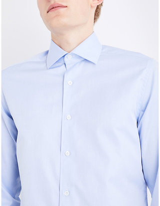 Corneliani Solid regular-fit cotton-twill shirt