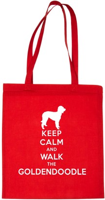 Print4u Keep Calm and Walk Goldendoodle Dog Lover Shopping Tote Bag Natural