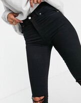 Thumbnail for your product : Dr. Denim Tall Lexy mid rise super skinny jeans with ripped knees in black