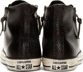 Thumbnail for your product : Converse by John Varvatos Black Snakeskin Double Zip Chuck Taylor All Star Sneakers