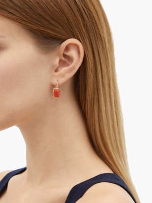 Dezso Deco Diamond, Coral & 18kt Gold Drop Earrings - Orange Multi