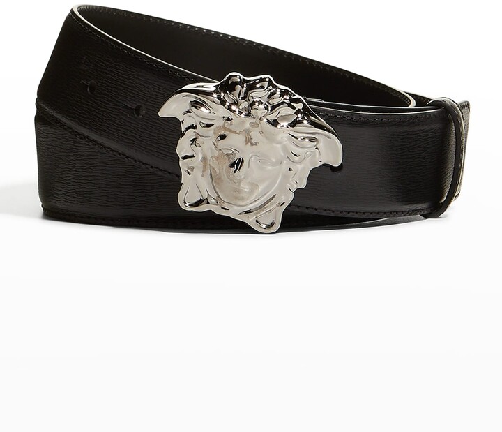 Men's Medusa Biggie Leather Belt by Versace
