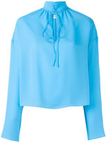 Thumbnail for your product : Balenciaga tied collar top - women - Silk - 38