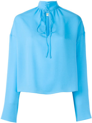 Balenciaga tied collar top - women - Silk - 38