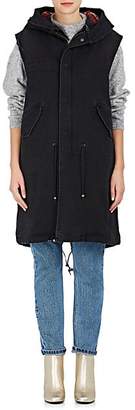 Mr & Mrs Italy Women's Embellished Fur-Trimmed Denim Long Vest - Black