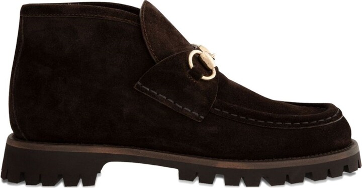 Gucci Horsebit Suede Ankle Boots