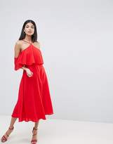Thumbnail for your product : ASOS Tall DESIGN Tall ruffle top midi dress