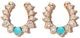 Thumbnail for your product : Adina Reyter 14kt Yellow Gold Turquoise And Diamond Stud Earrings