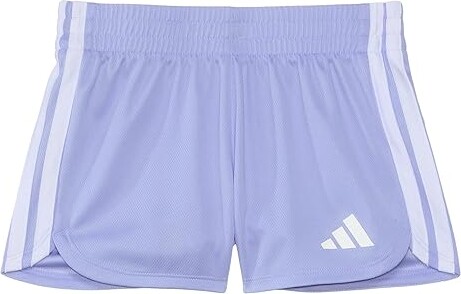 Adidas Originals Kids 3-Stripe Pacer Mesh Shorts (Big Kid) Girl's Shorts Violet Tone : XL (18-20 Big Kid), Mesh/Polyester