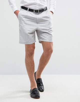 Bershka Smart Tailored Shorts In Light Grey