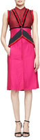 Thumbnail for your product : Altuzarra Kizzie Colorblock Dress W/Fringe Trim, Burgundy