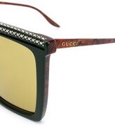 Thumbnail for your product : Gucci Eyewear Rhinestone Studded Square Sunglasses