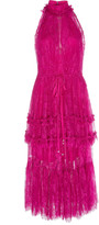 Thumbnail for your product : Alexis Magdalina Tiered Halterneck Lace Midi Dress
