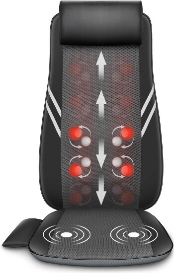 Snailax Heated Shiatsu Back Massager with Vibration - Neck & Shoulder Relief
