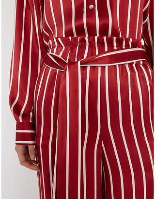 Asceno Striped silk-satin pyjama bottoms